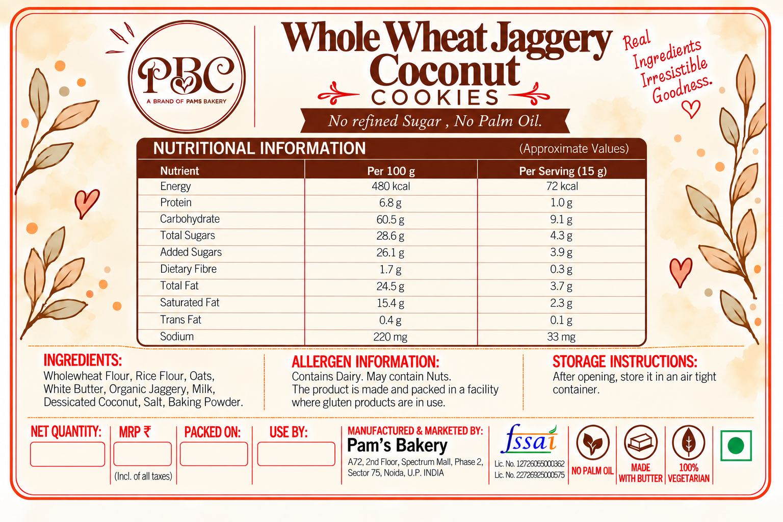 Whole Wheat Jaggery Coconut - Image 2