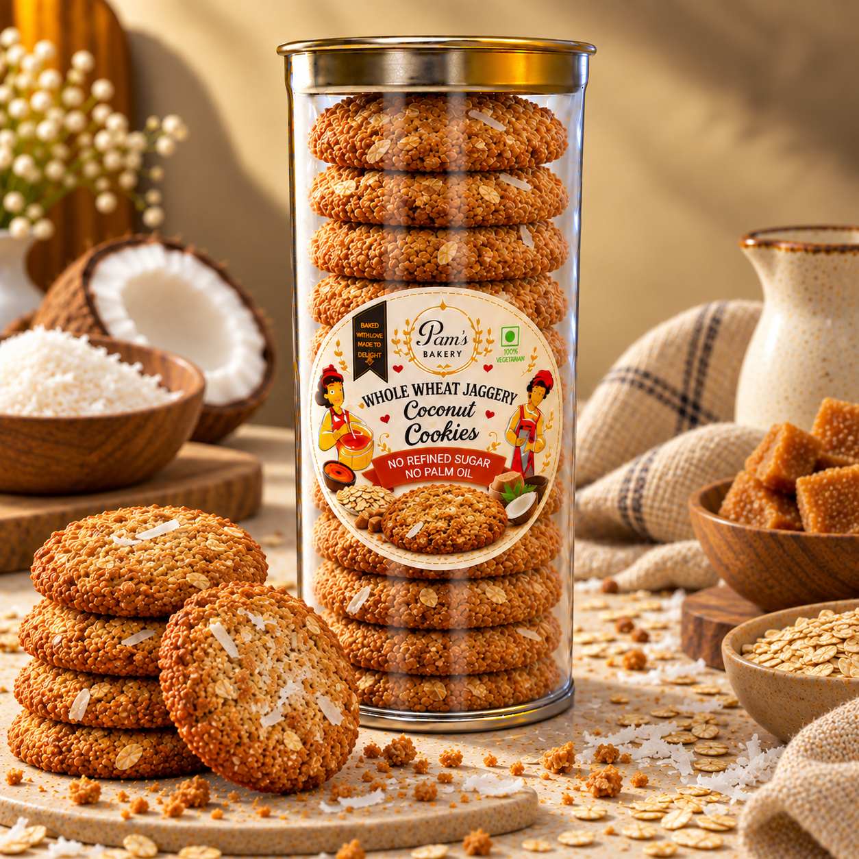 Whole Wheat Jaggery Coconut - Image 3