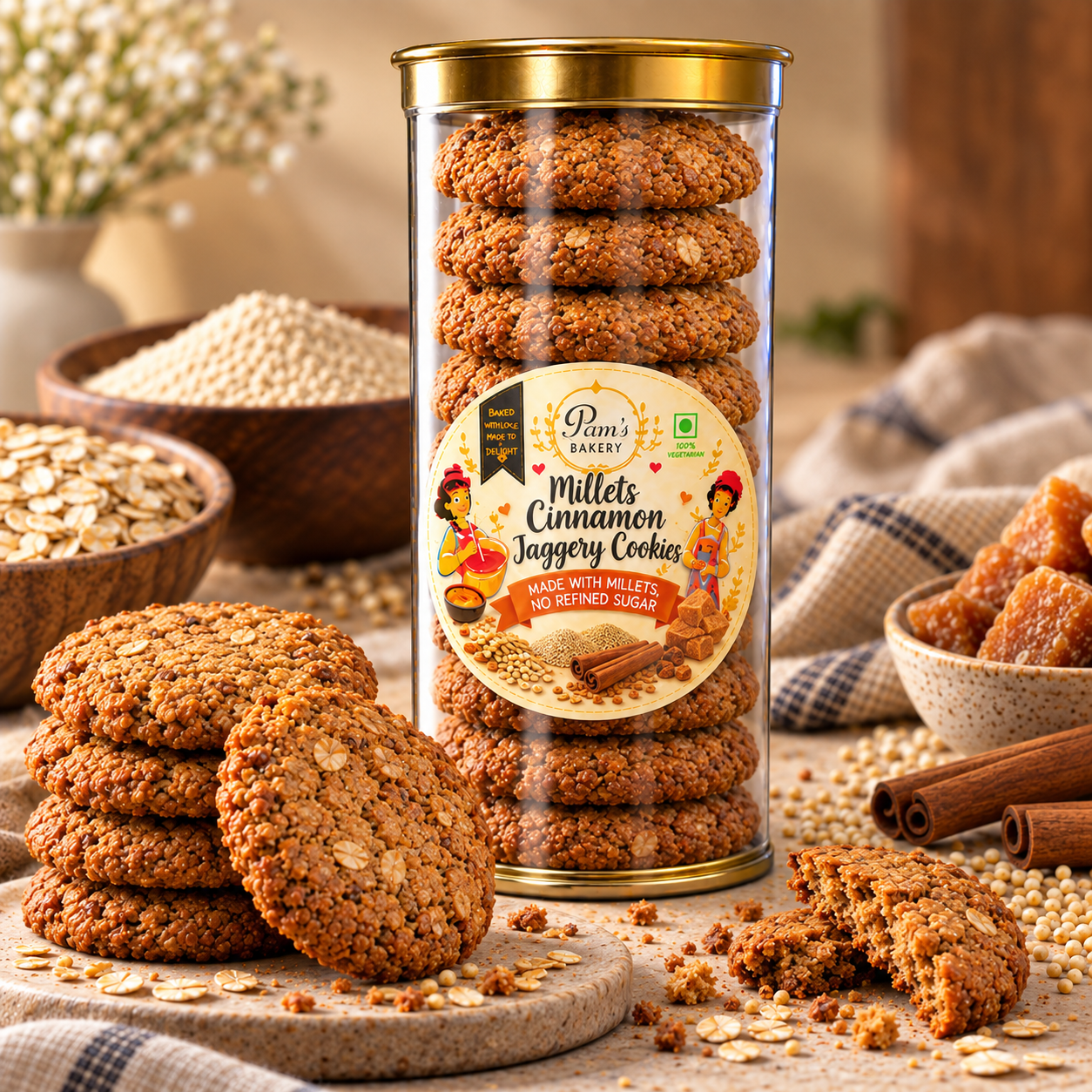 Millets Cinnamon Jaggery cookies - Image 3